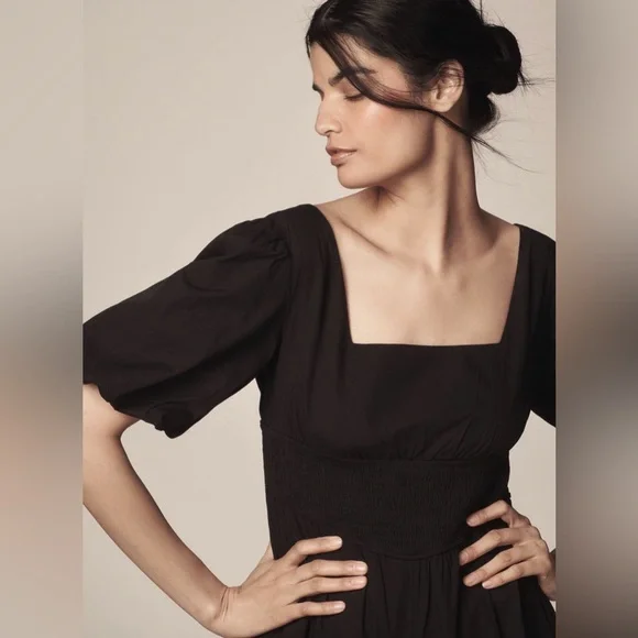 Maeve Puff Sleeve Smocked Jumpsuit #200 - Picture 3 of 5